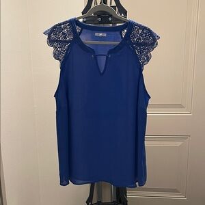 Maurices Royal Blue Lace Accent Blouse